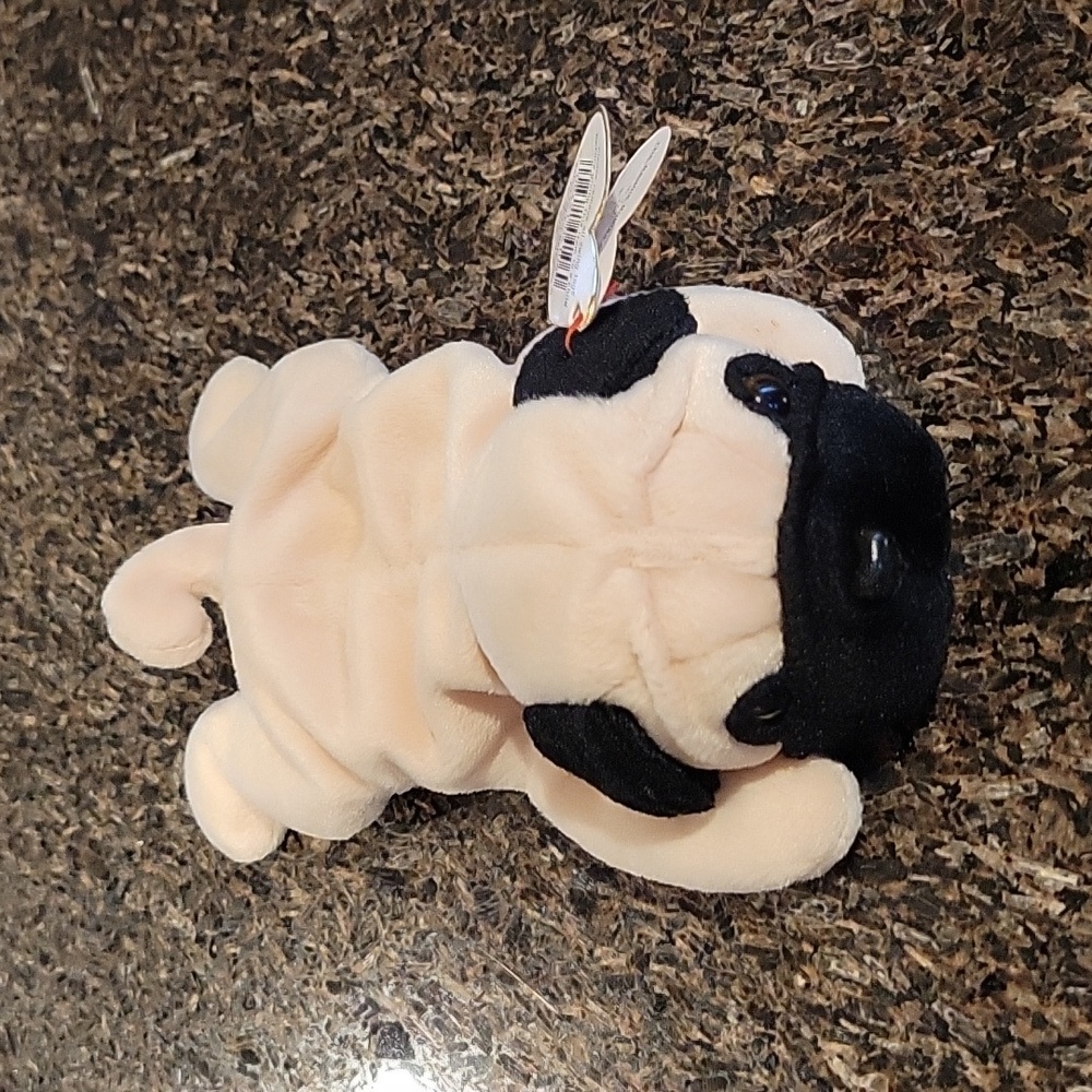 Ty beanie baby PUGSLY dog EUC